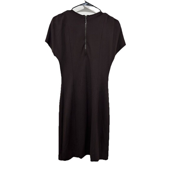 Piazza Sempione Italian Luxury Womens Sheath Dress Brown Stretch Career Timeless - Picture 8 of 11